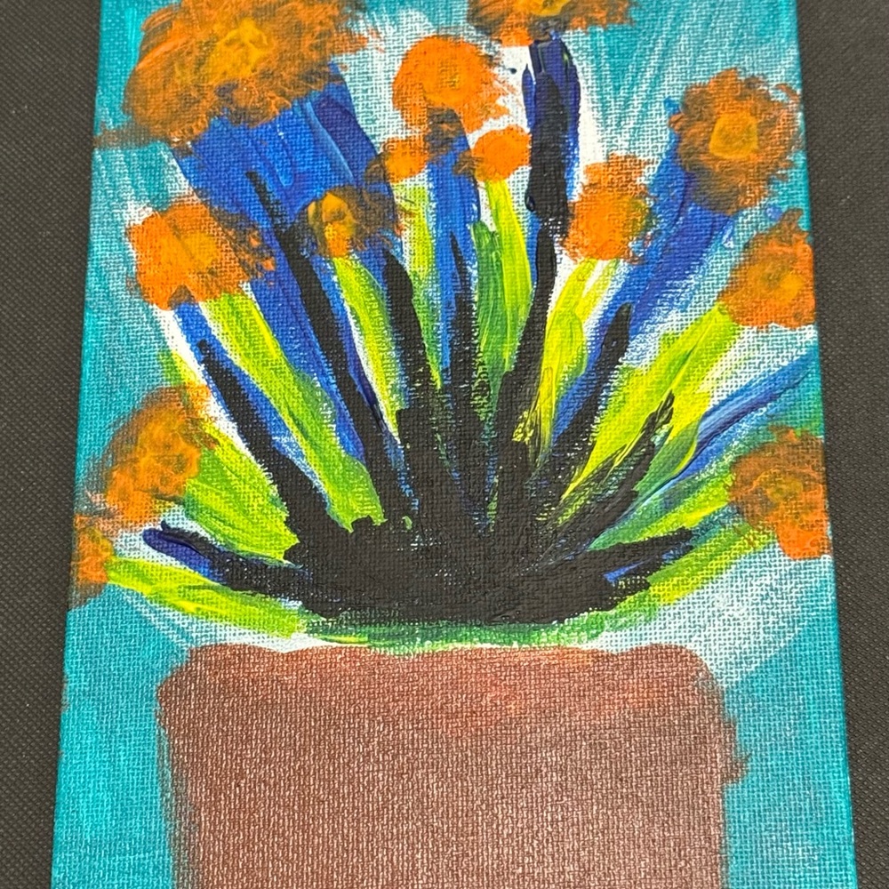Vibrant Floral Canvas Art 5x7 canvas board love wellness new caring acrylic